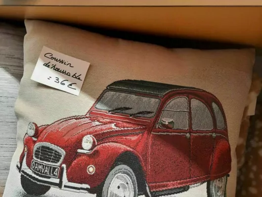 coussin 2CV rouge 45x45