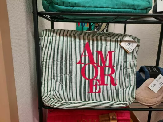 sac AMORE 40x35x10coton ,intérieur polyester