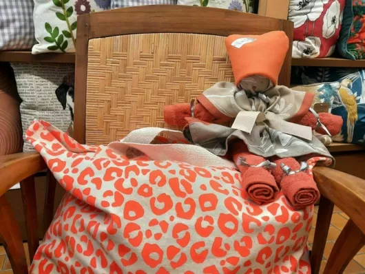 sac léopard coton orange vif