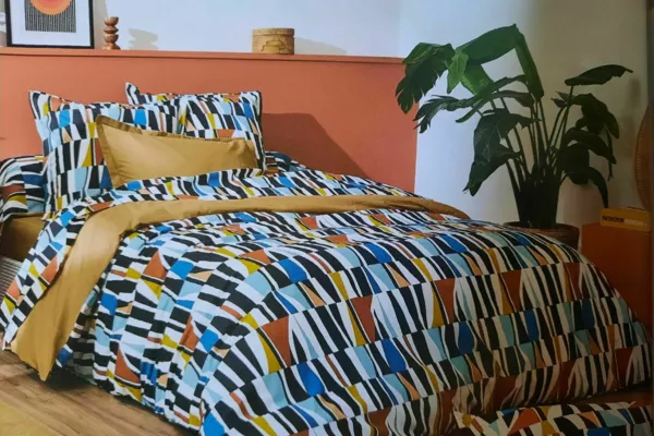 parure de lit coton 57 fils,imprimée.