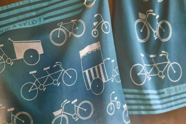 linges vaisselle coton -vélo
