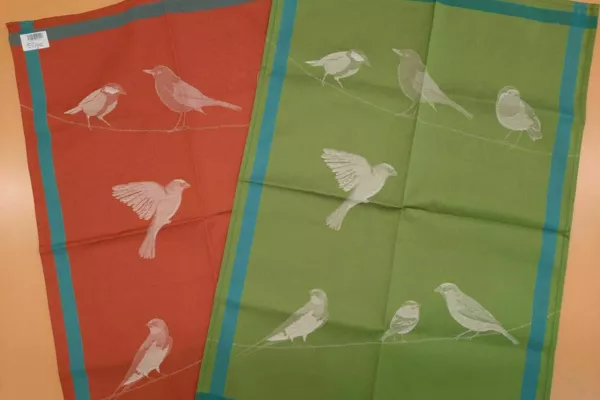 linges vaisselle coton /oiseaux