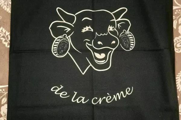 linge vaisselle coton vache qui rit-la crème de la crème.