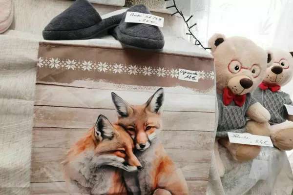 linge vaisselle coton. Petits renards.