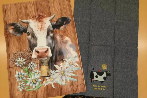 linges vaisselle coton (les vaches).