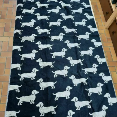 drap de bain 80x150 noir et beige.